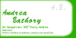 andrea bathory business card